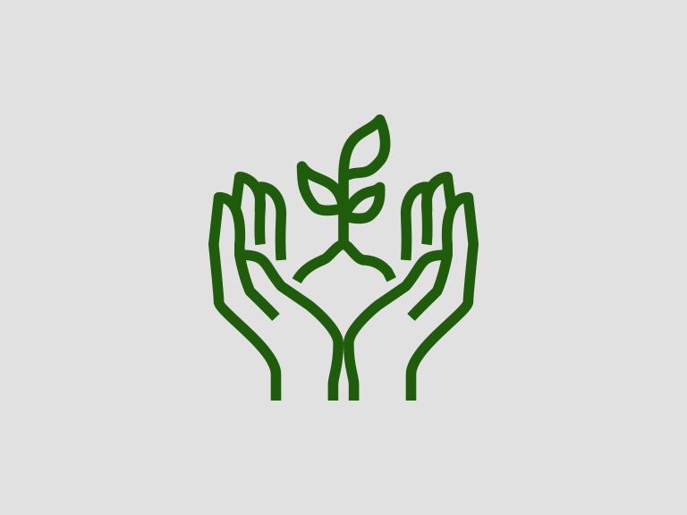 Ikona rośliny w dłoniach